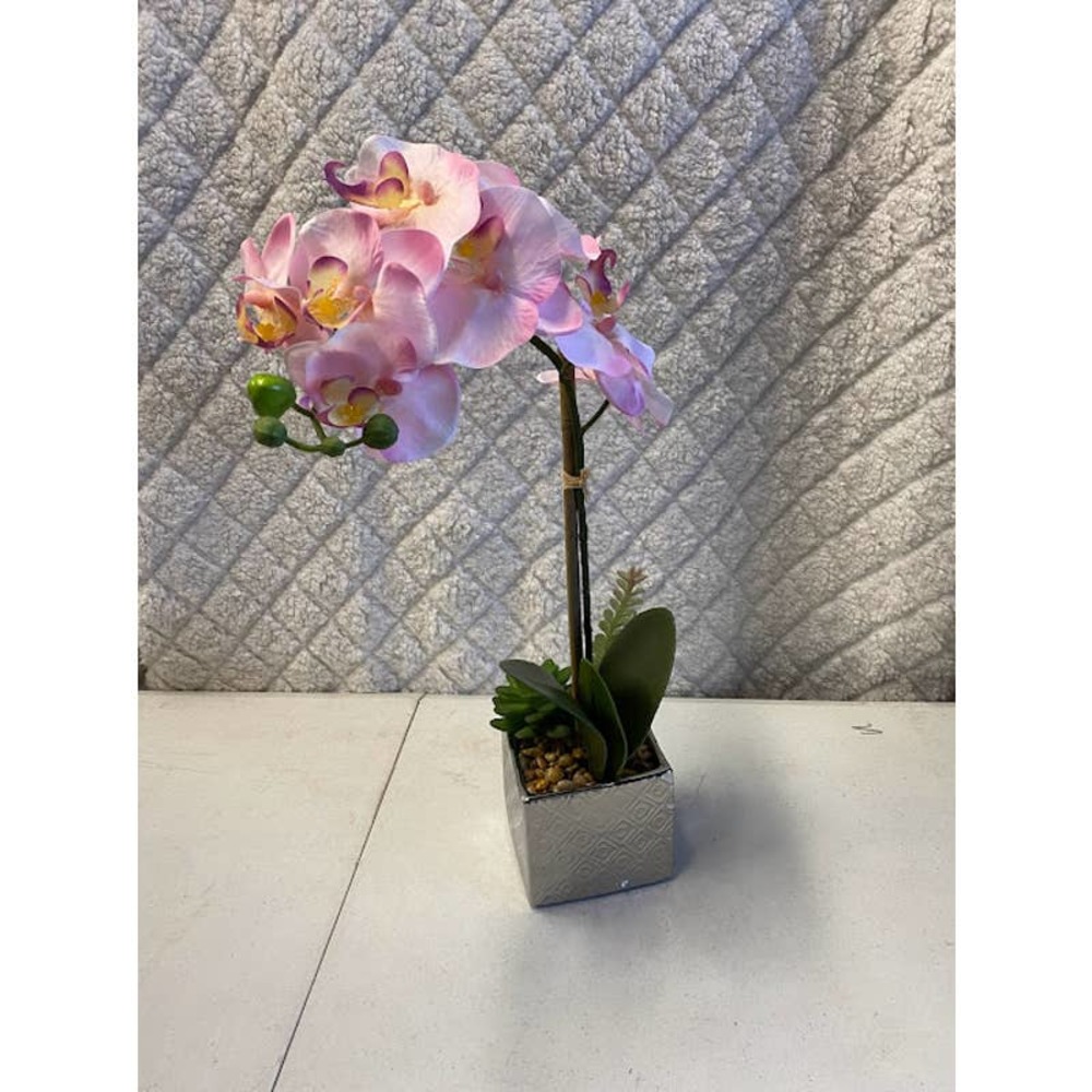 Artificial Orchid Flower Plant with Vase